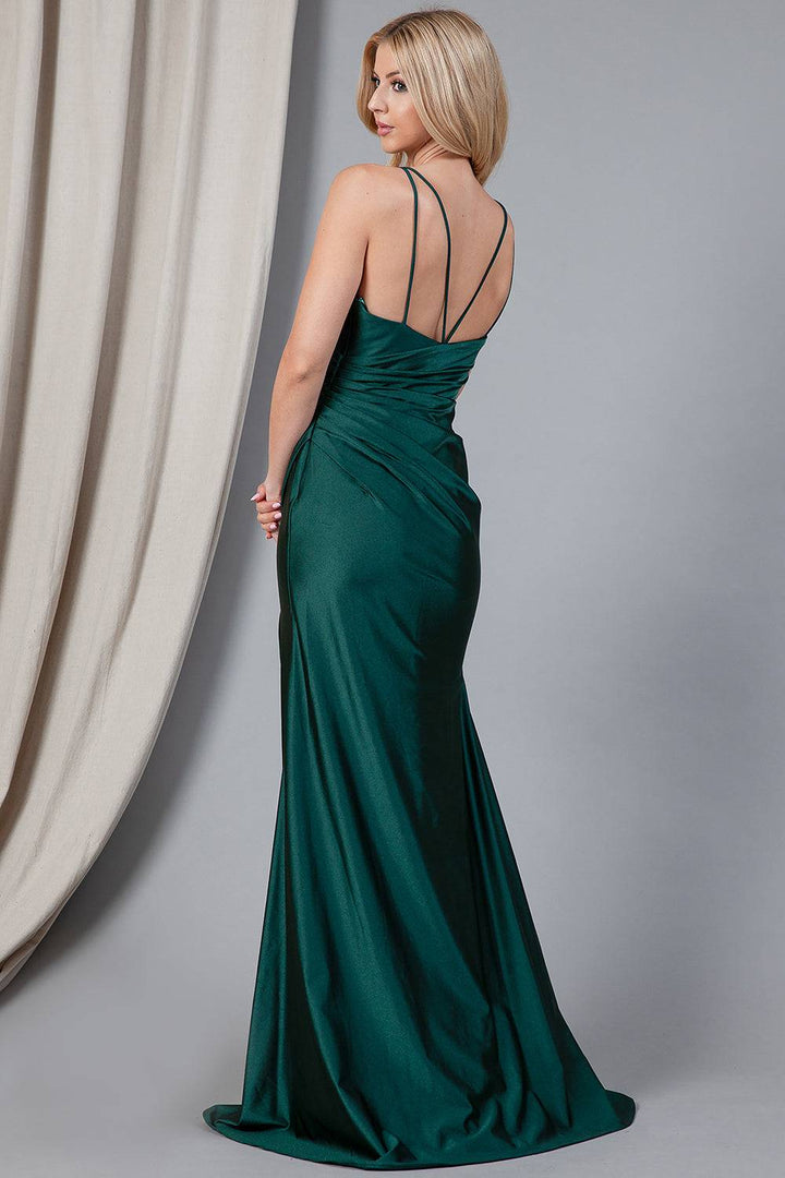 Satin Mermaid Double Spaghetti Straps Long Evening & Bridesmaid Dress AC391