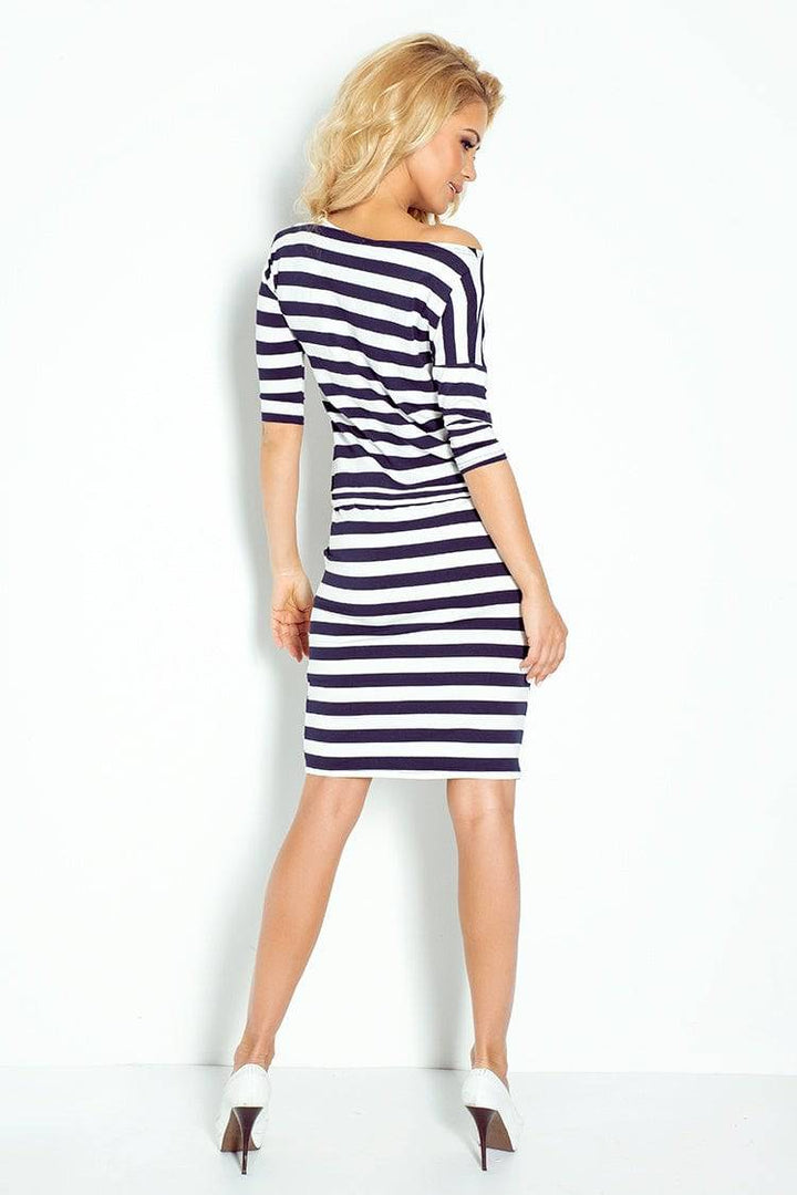 Numoco Sporty dress - Blue stripes 2x2cm  13-46-Shangri-La Fashion