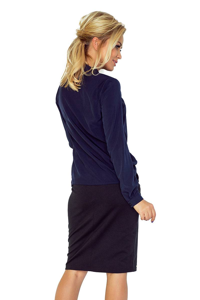 Numoco Blouse with bond - navy blue 140-4