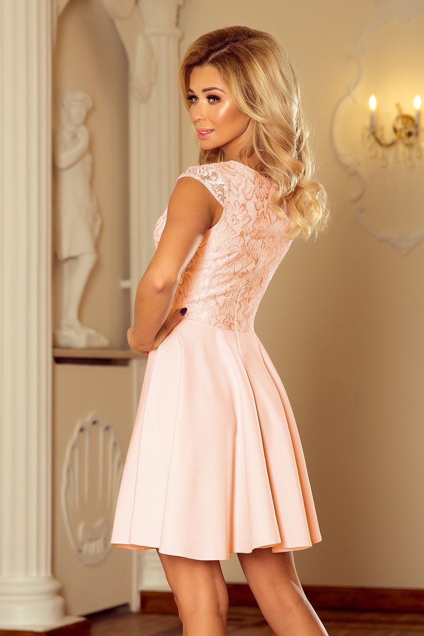 Numoco 157-7 Dress MARTA with lace - peach-3