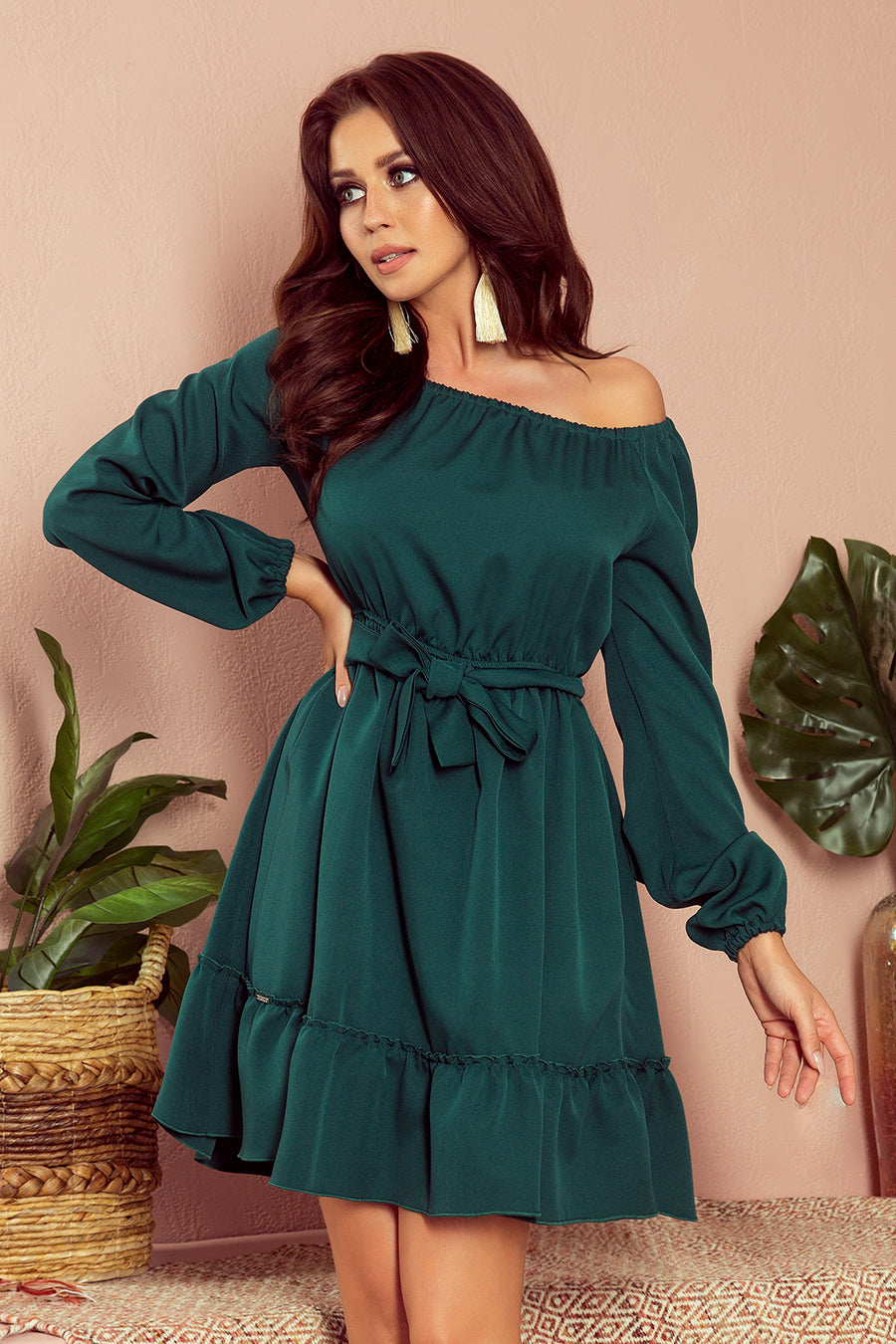 Numoco 265-1 DAISY Dress with frills - green-0