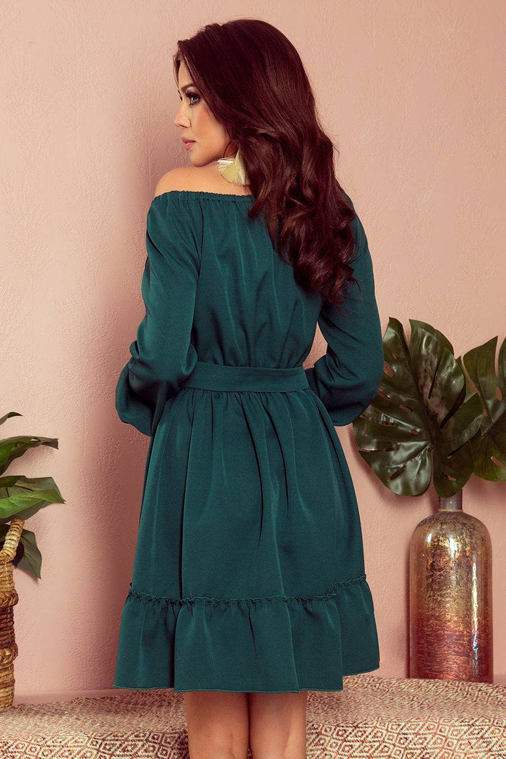 Numoco 265-1 DAISY Dress with frills - green-Shangri-La Fashion