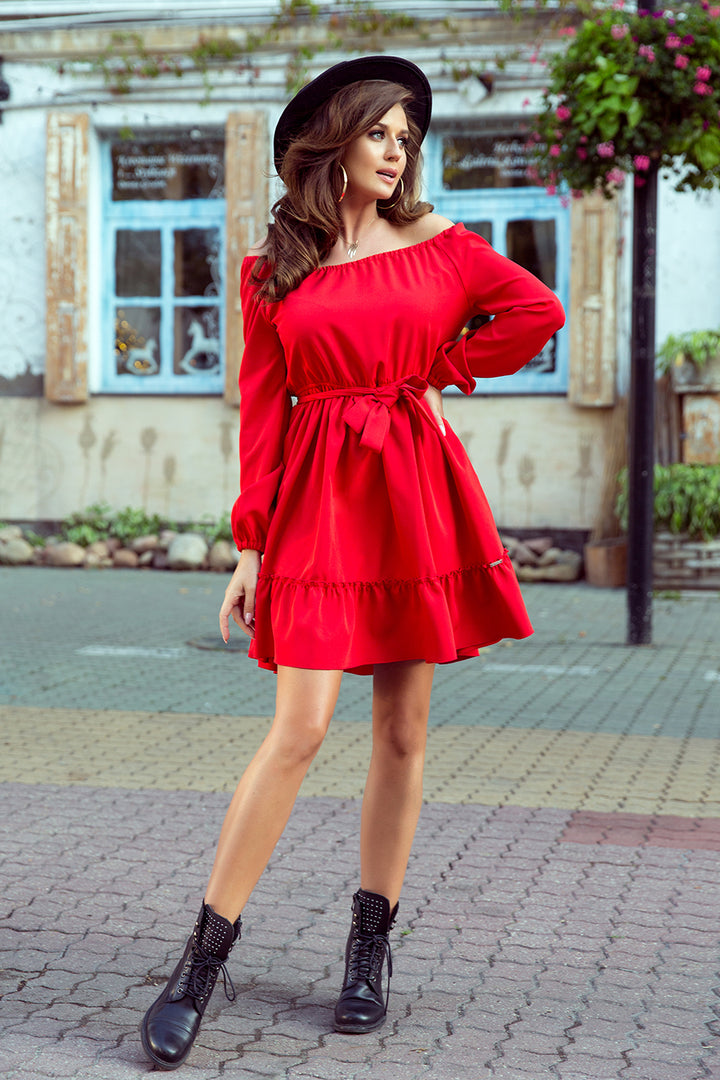 Numoco 265-4 DAISY Dress with frills - RED-2