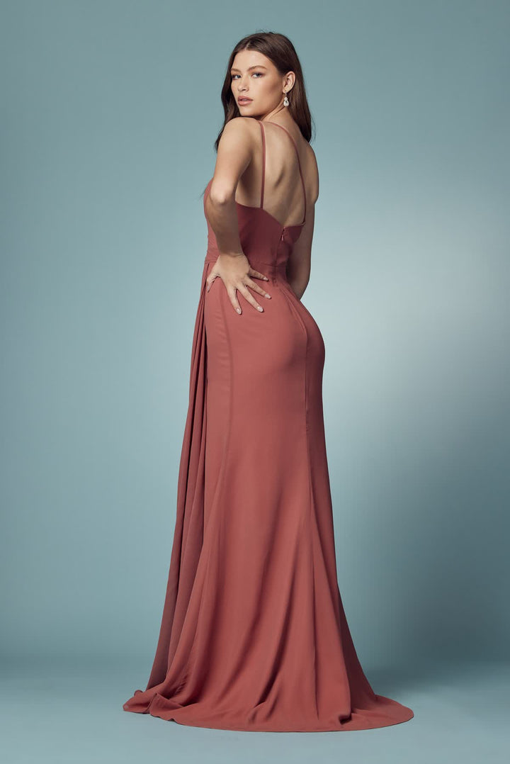 High Slit One Shoulder Long Bridesmaid & Evening Dress NXE1005