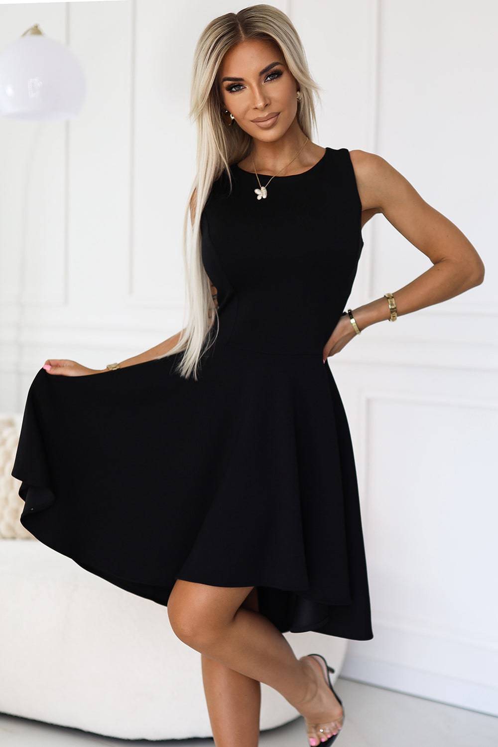 Numoco 575-1 Unique dress with longer back - black