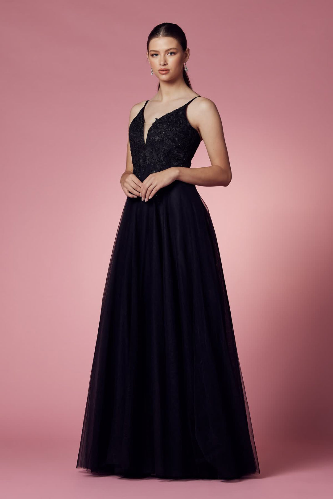 Embroidered Bodice Long Prom & Bridesmaid Dress NXR357