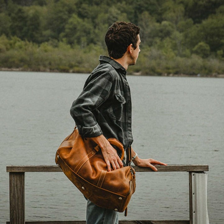The Dagny Weekender | Large Leather Duffle Bag-4