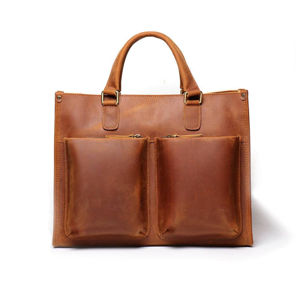 The Dagmar Leather Briefcase | Vintage Leather Messenger Bag-Shangri-La Fashion