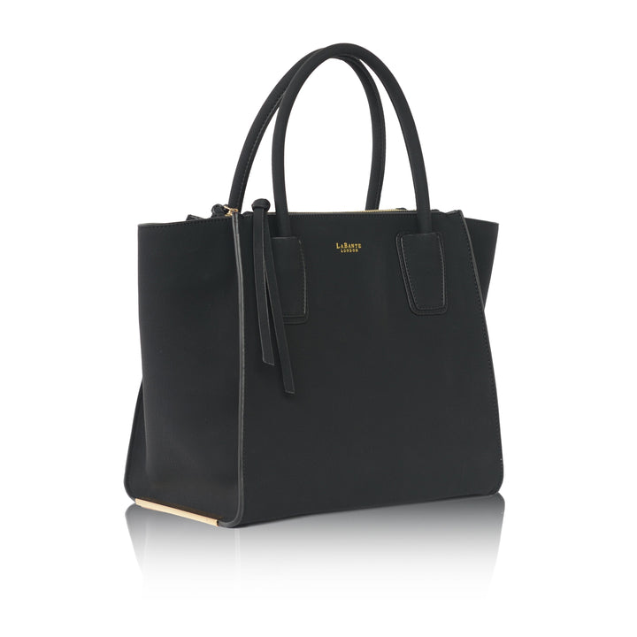 Black - Demi Winged Faux Leather Tote Bag-2