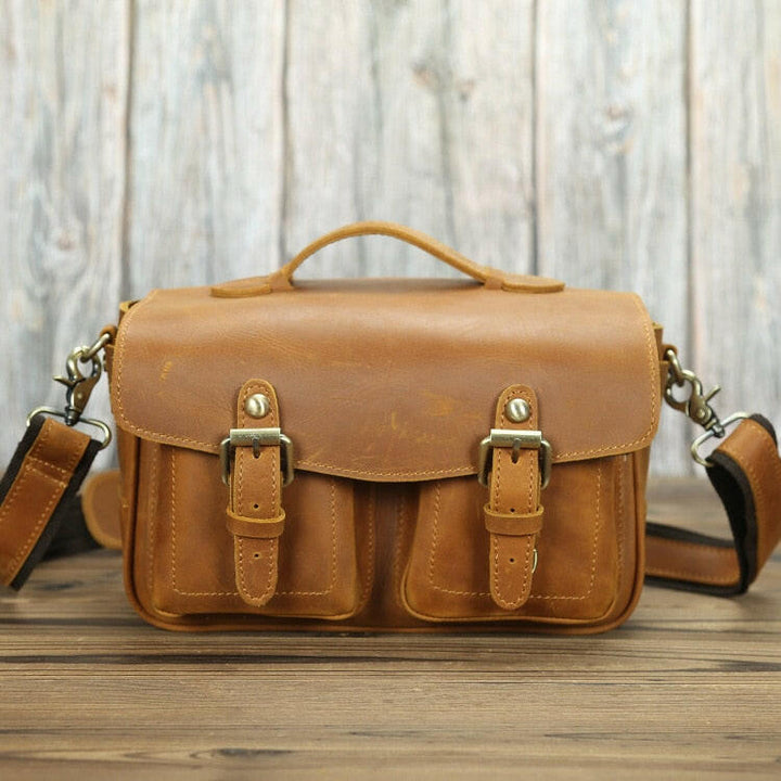 The Faust Leather Camera Bag | Crossbody Vintage Camera Messenger Bag-5