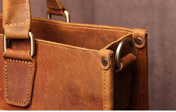 The Dagmar Leather Briefcase | Vintage Leather Messenger Bag-Shangri-La Fashion