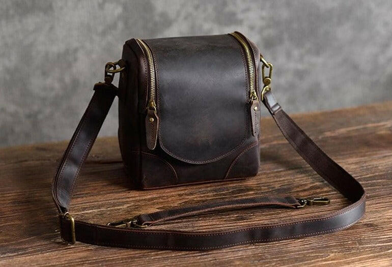 The Calista | Small Leather Camera Bag - Leather Camera Lens Case-6