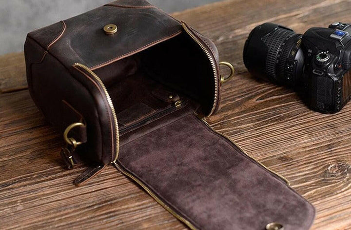 The Calista | Small Leather Camera Bag - Leather Camera Lens Case-5