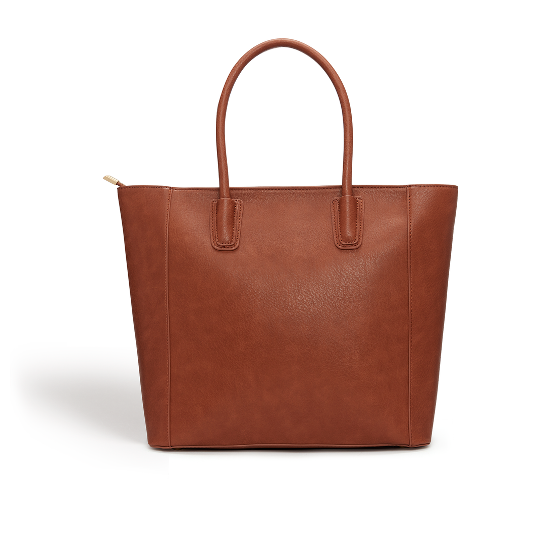 Brown - Eufala Vegan Tote Handbag-4