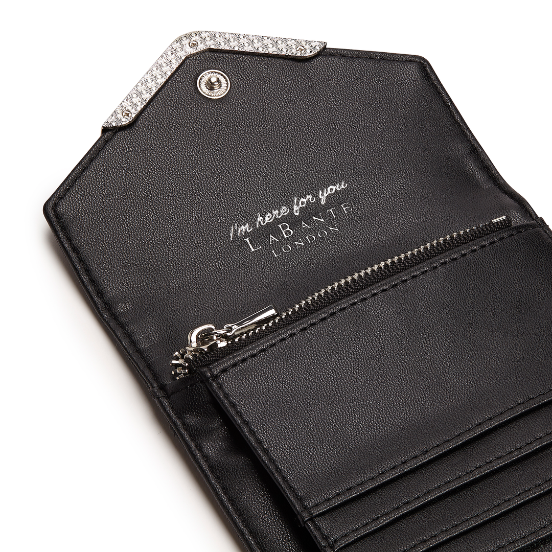 Black - Diana Small Vegan Bifold Wallet-2