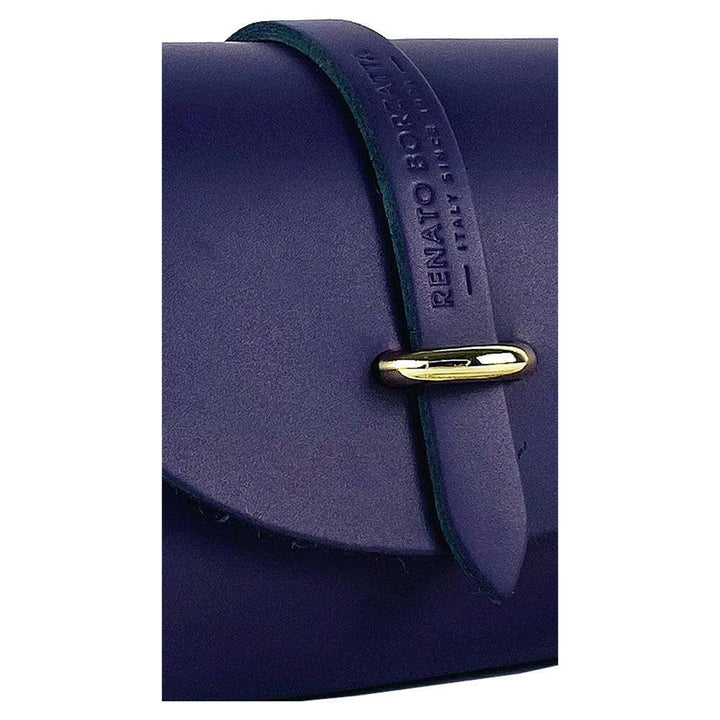 RB1001Y | Small bag  with removable shoulder strap and shiny gold metal closure loop - Purple color-Shangri-La Fashion