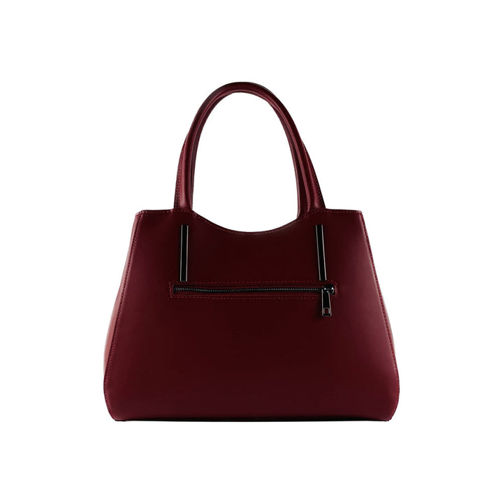 RB1004V | Handbag with removable shoulder strap and attachments with metal snap hooks in Gunmetal - Red color -1