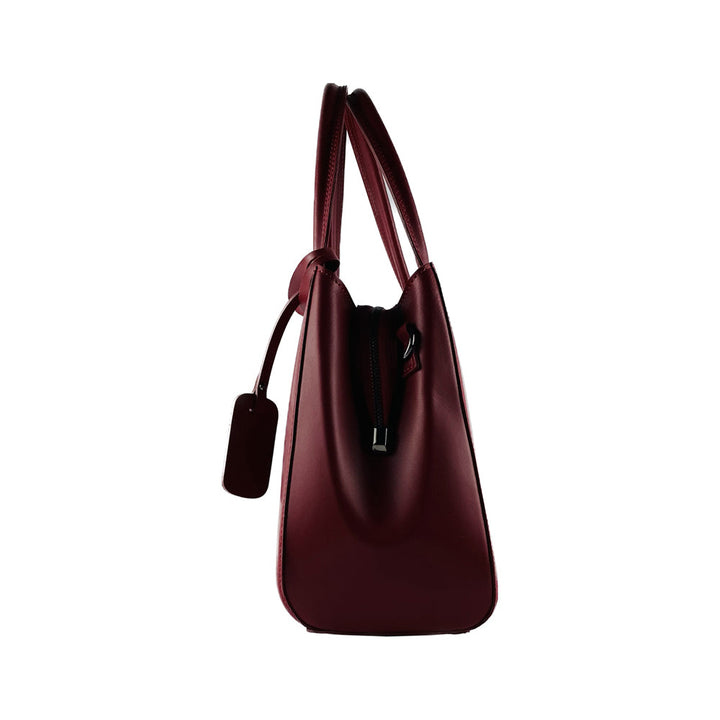 RB1004V | Handbag with removable shoulder strap and attachments with metal snap hooks in Gunmetal - Red color -3