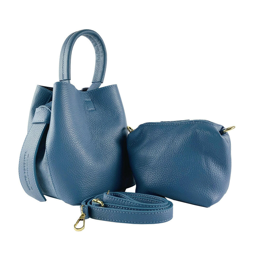 RB1006P | Women's Bucket Bag with Shoulder Bag in Genuine Leather -4