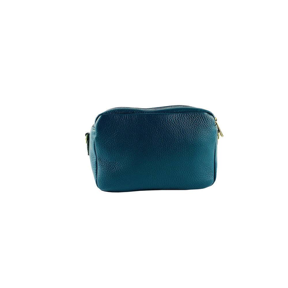 RB1008E | Women's shoulder bag with double zip in Genuine Leather