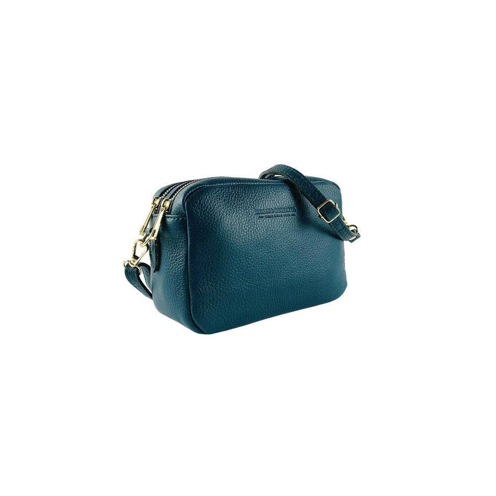 RB1008E | Women's shoulder bag with double zip in Genuine Leather