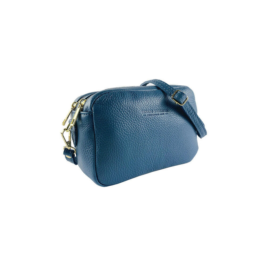 RB1008P | Women's shoulder bag with double zip in Genuine Leather |-0