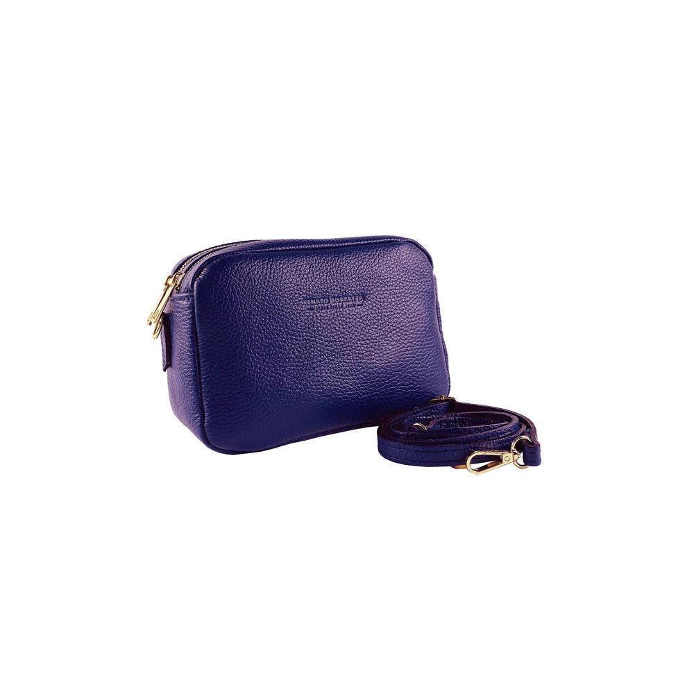 RB1008Y | Women's shoulder bag with double zip in Genuine Leather