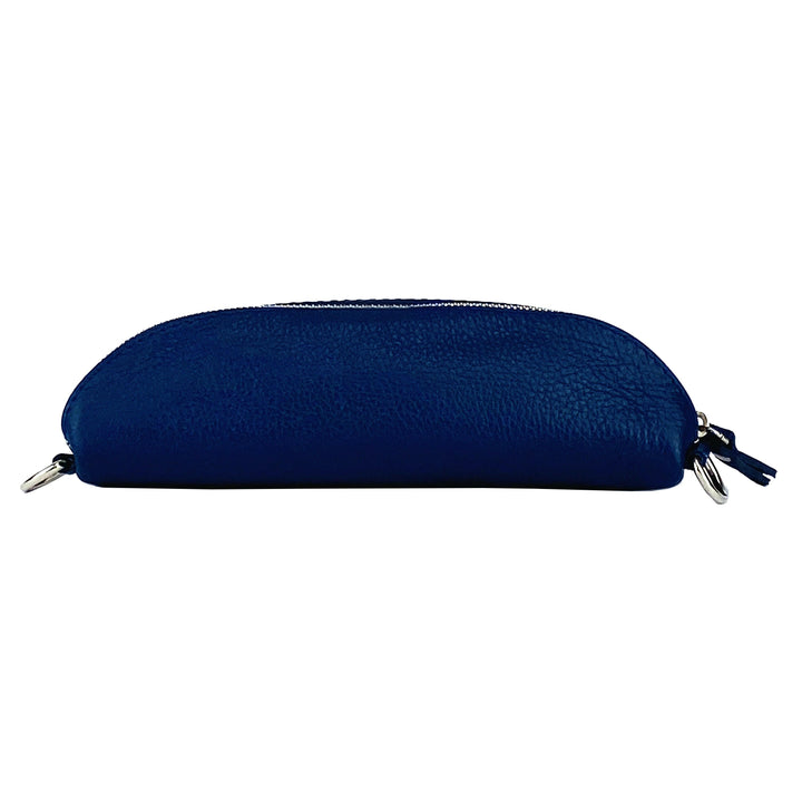 RB1015D | Waist bag with removable shoulder strap. Attachments with shiny nickel metal snap hooks - Blue color-3