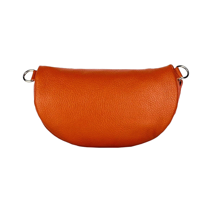 RB1015L | Waist bag with removable shoulder strap Attachments with shiny nickel metal snap hooks - Orange color