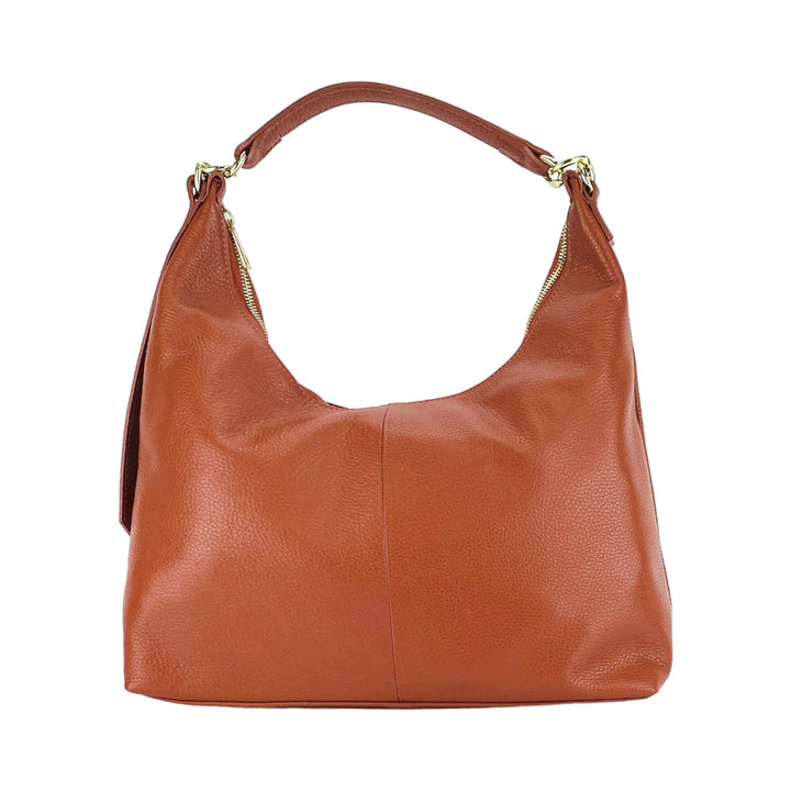 RB1017AM | Soft women's shoulder bag with single handle and removable shoulder strap - Paprika color-1