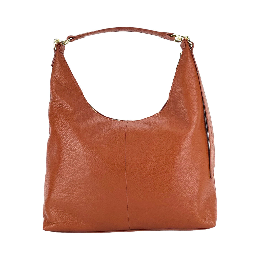 RB1017AM | Soft women's shoulder bag with single handle and removable shoulder strap - Paprika color-2