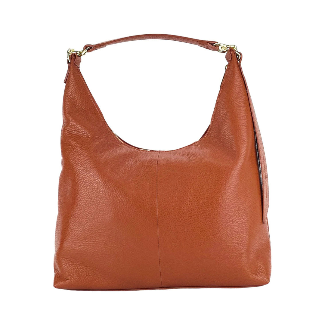 RB1017AM | Soft women's shoulder bag with single handle and removable shoulder strap - Paprika color-Shangri-La Fashion