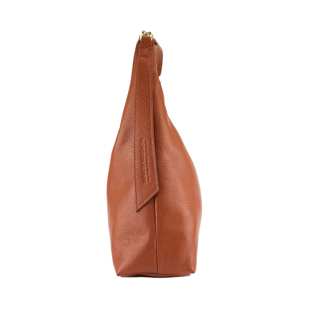 RB1017AM | Soft women's shoulder bag with single handle and removable shoulder strap - Paprika color-Shangri-La Fashion