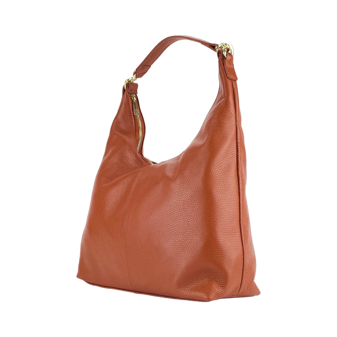 RB1017AM | Soft women's shoulder bag with single handle and removable shoulder strap - Paprika color-4