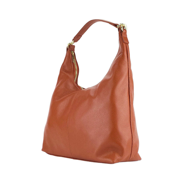 RB1017AM | Soft women's shoulder bag with single handle and removable shoulder strap - Paprika color-Shangri-La Fashion