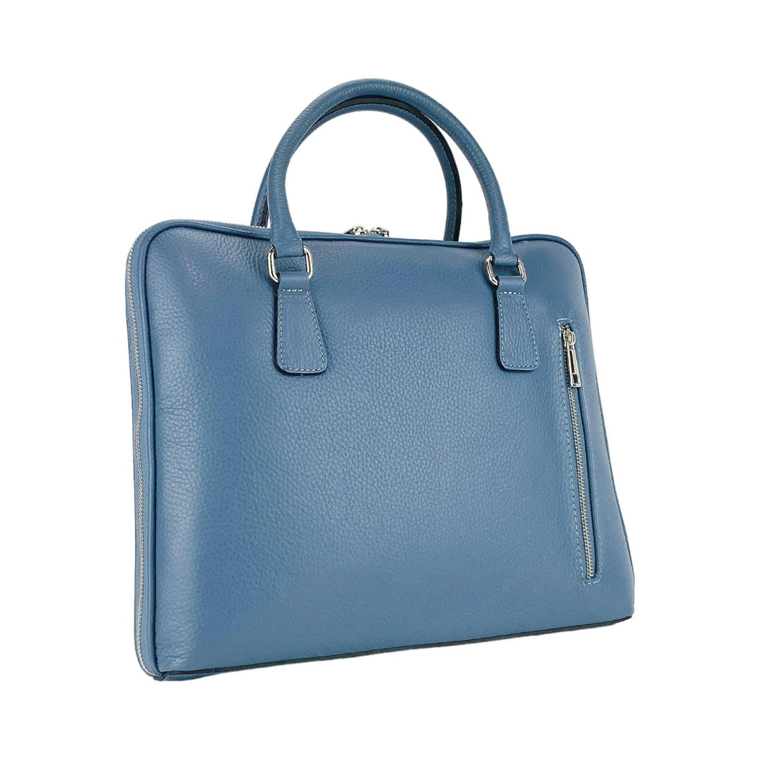 RB1019P | Unisex Business Briefcase  with removable shoulder strap. Attachments with shiny nickel metal snap hooks - Avio color-Shangri-La Fashion