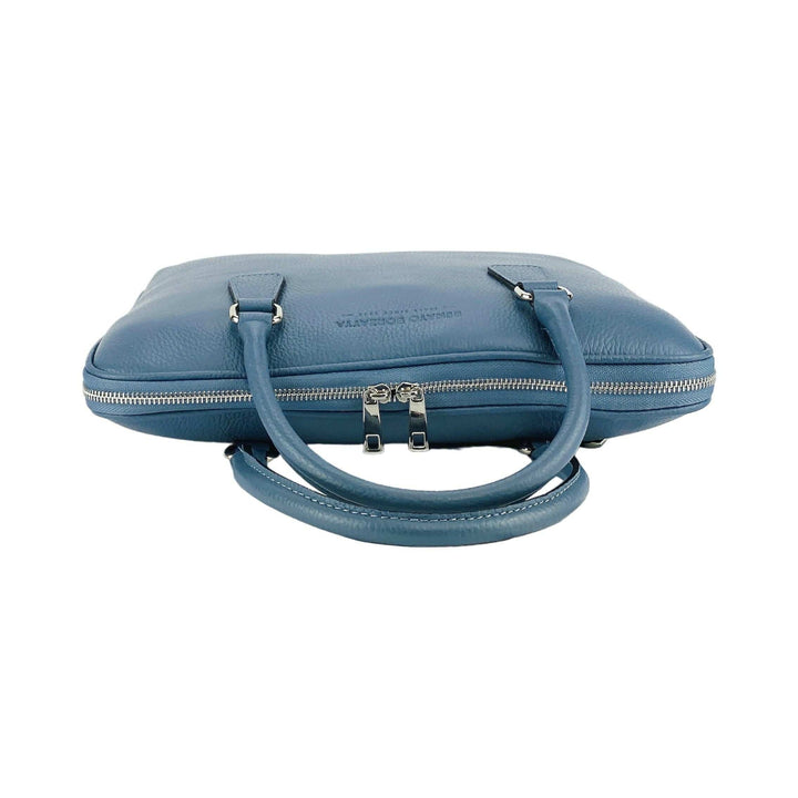 RB1019P | Unisex Business Briefcase  with removable shoulder strap. Attachments with shiny nickel metal snap hooks - Avio color-Shangri-La Fashion