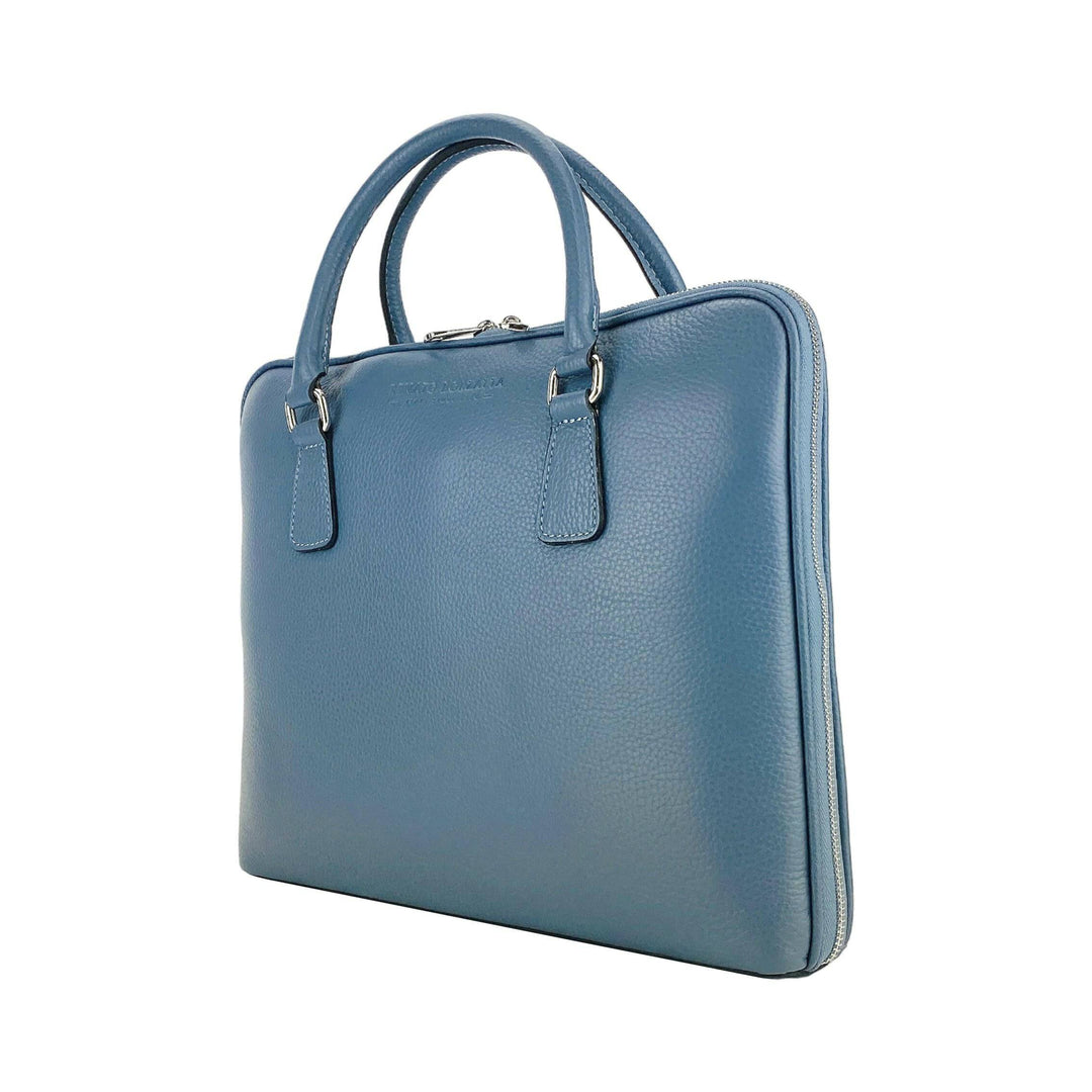 RB1019P | Unisex Business Briefcase  with removable shoulder strap. Attachments with shiny nickel metal snap hooks - Avio color-Shangri-La Fashion