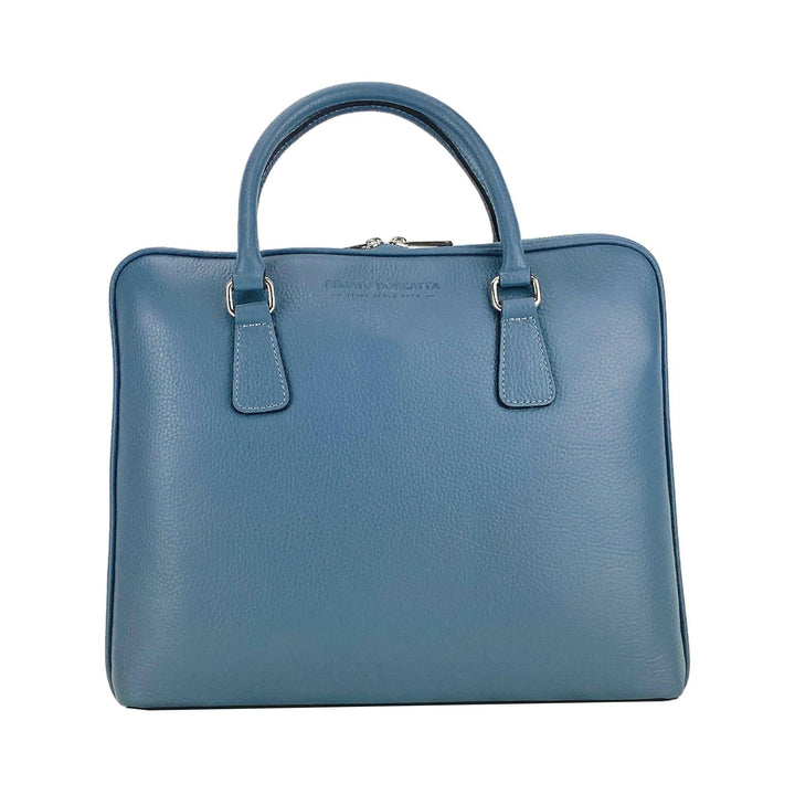 RB1019P | Unisex Business Briefcase  with removable shoulder strap. Attachments with shiny nickel metal snap hooks - Avio color-Shangri-La Fashion