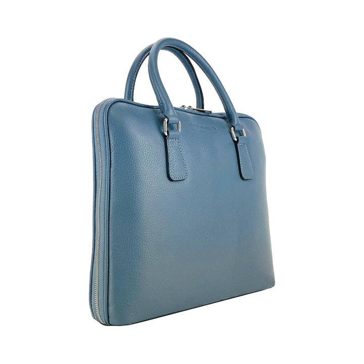 RB1019P | Unisex Business Briefcase  with removable shoulder strap. Attachments with shiny nickel metal snap hooks - Avio color-Shangri-La Fashion