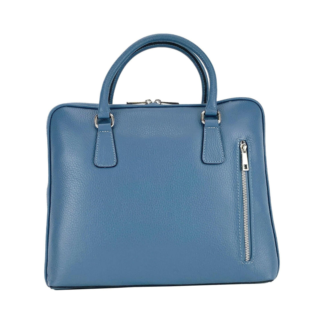 RB1019P | Unisex Business Briefcase  with removable shoulder strap. Attachments with shiny nickel metal snap hooks - Avio color-Shangri-La Fashion