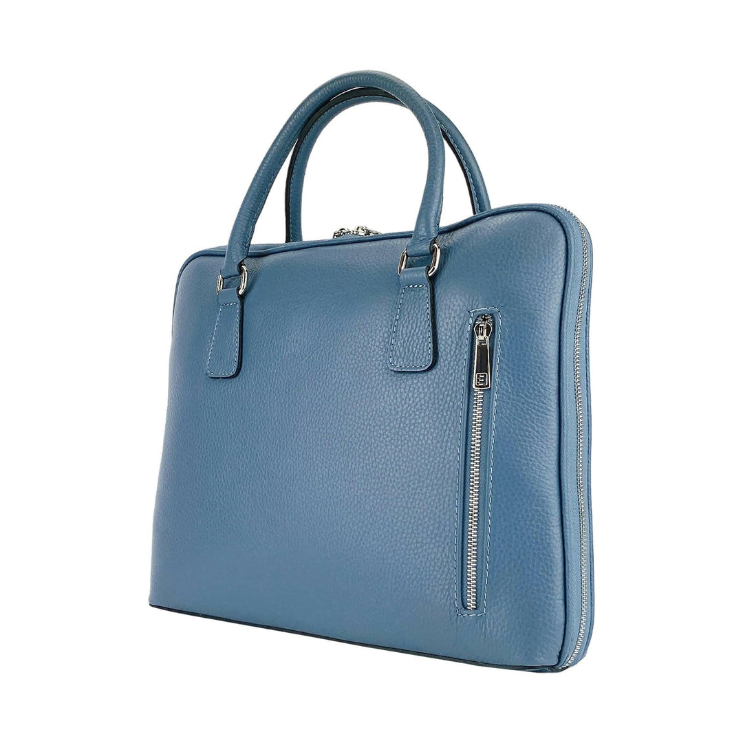 RB1019P | Unisex Business Briefcase  with removable shoulder strap. Attachments with shiny nickel metal snap hooks - Avio color-Shangri-La Fashion