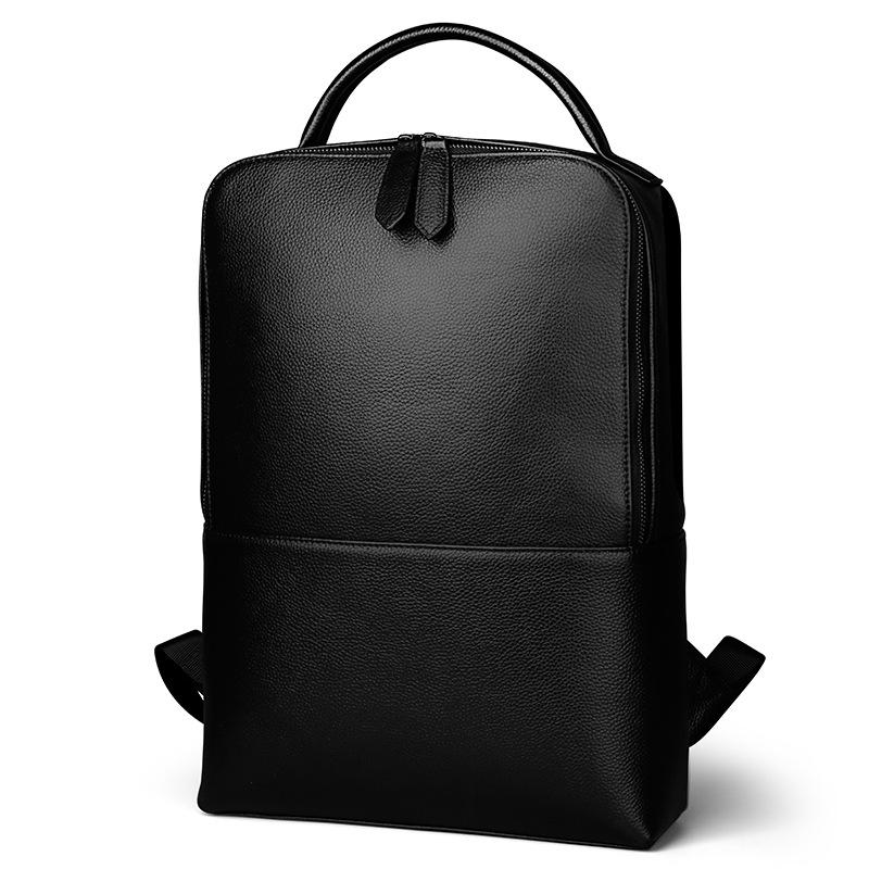 Skald Black Pebbled Leather Backpack | Slim Black Leather Backpack-4