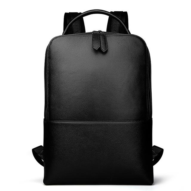 Skald Black Pebbled Leather Backpack | Slim Black Leather Backpack-0