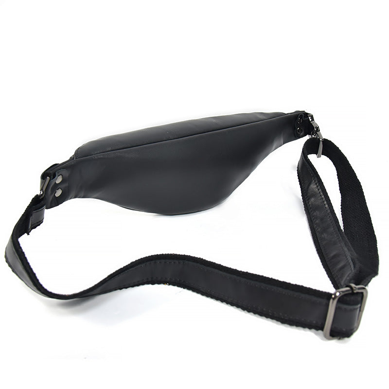 Sigrid Smooth Black Leather Waist Bag | Smooth Black Leather Fanny Pack-4