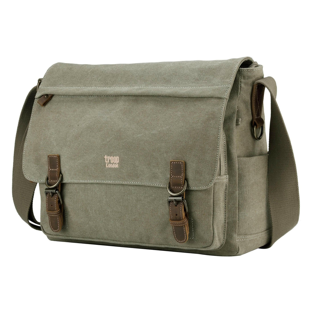 TRP0207 Troop London Classic Canvas Laptop Messenger Bag-7