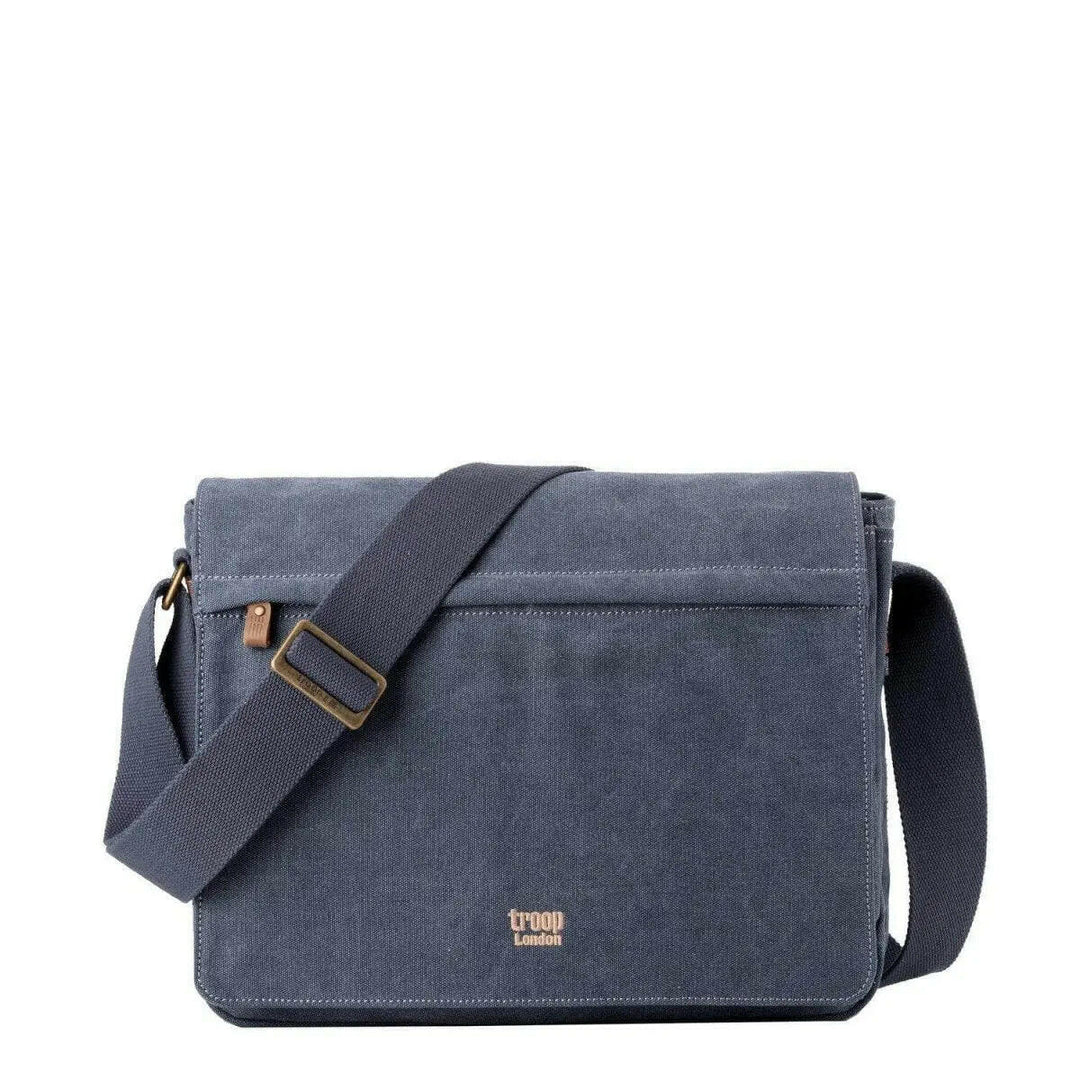 TRP0240 Troop London Classic Canvas Laptop Messenger Bag - 16.5 Diagonally - Shangri-La Fashion