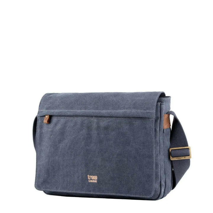 TRP0240 Troop London Classic Canvas Laptop Messenger Bag - 16.5 Diagonally - Shangri-La Fashion