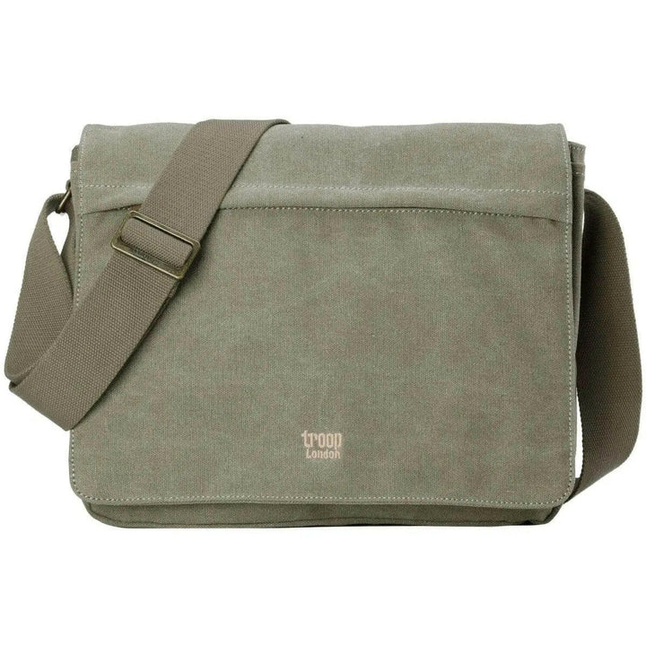 TRP0240 Troop London Classic Canvas Laptop Messenger Bag - 16.5 Diagonally - Shangri-La Fashion