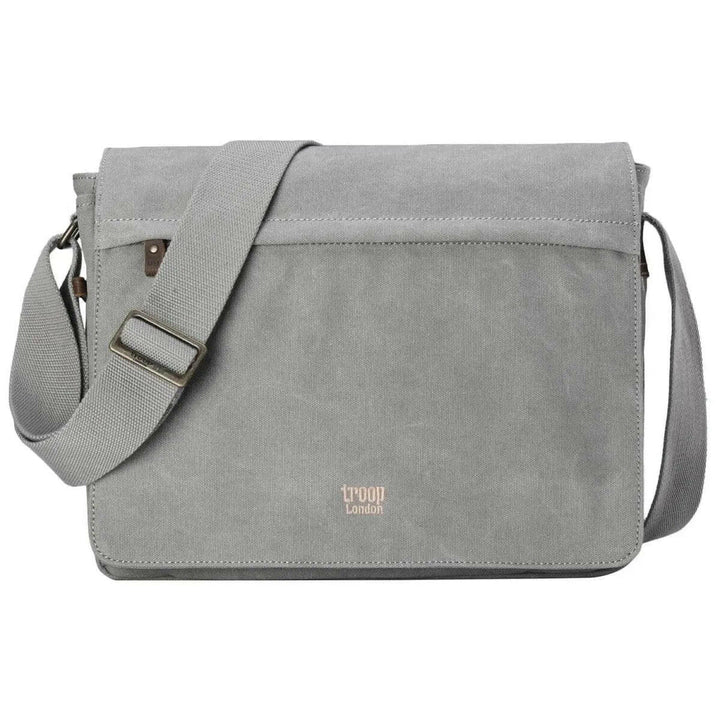 TRP0240 Troop London Classic Canvas Laptop Messenger Bag - 16.5 Diagonally - Shangri-La Fashion